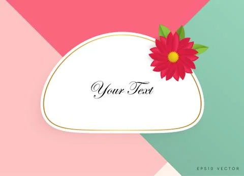 Textbox with beautiful colorful flowers. Vector Illustration Illustrazione stock