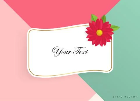 Textbox with beautiful colorful flowers. Vector Illustration 库存插图