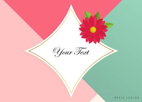 Textbox with beautiful colorful flowers. Vector Illustration 스톡 일러스트