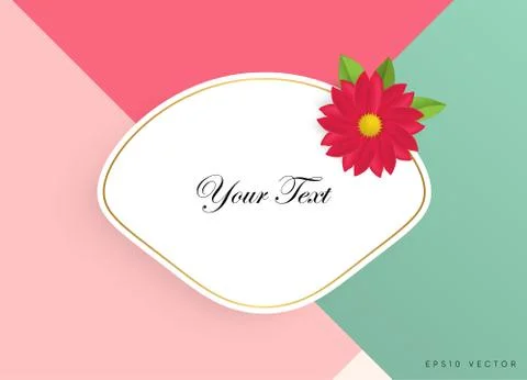 Textbox with beautiful colorful flowers. Vector Illustration Illustrazione stock