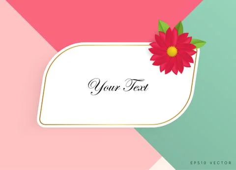 Textbox with beautiful colorful flowers. Vector Illustration Illustrazione stock