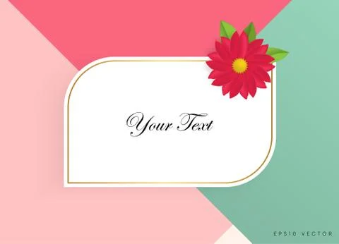 Textbox with beautiful colorful flowers. Vector Illustration Illustrazione stock