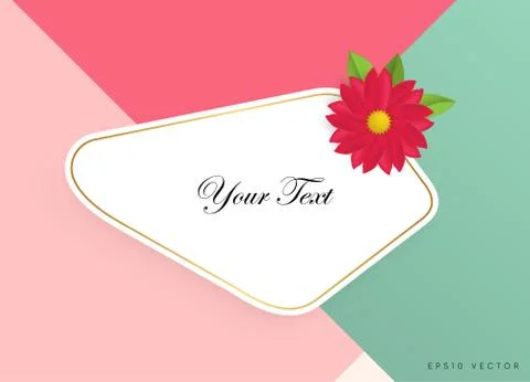 Textbox with beautiful colorful flowers. Vector Illustration Illustrazione stock