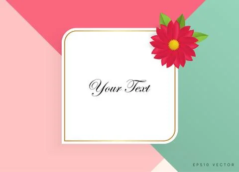 Textbox with beautiful colorful flowers. Vector Illustration Illustrazione stock