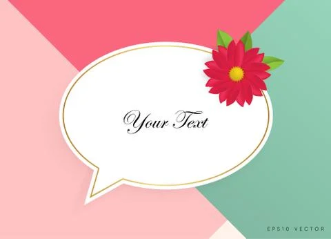 Textbox with beautiful colorful flowers. Vector Illustration 库存插图