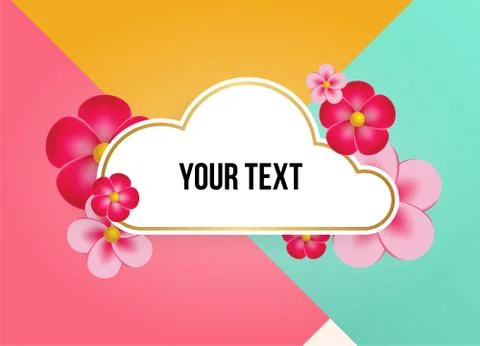 Textbox with beautiful colorful flowers. Vector Illustration Illustrazione stock