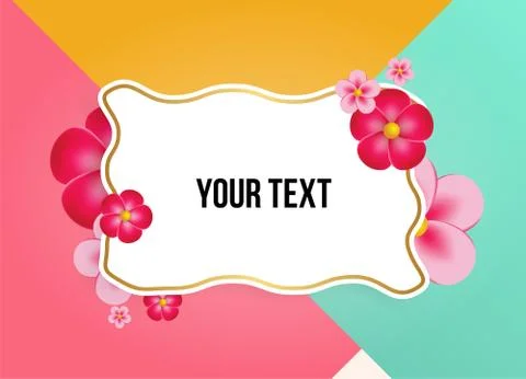 Textbox with beautiful colorful flowers. Vector Illustration Illustrazione stock