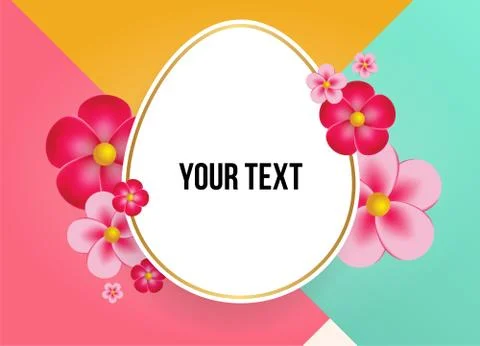 Textbox with beautiful colorful flowers. Vector Illustration Illustrazione stock