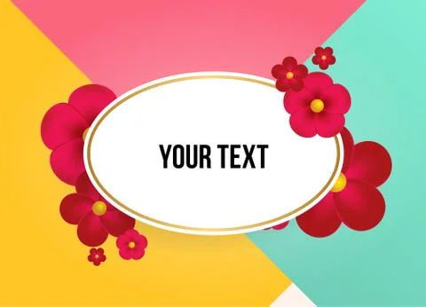 Textbox with beautiful colorful flowers. Vector Illustration Illustrazione stock