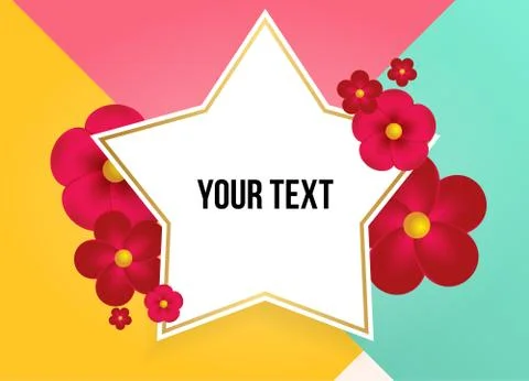 Textbox with beautiful colorful flowers. Vector Illustration Illustrazione stock