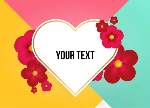 Textbox with beautiful colorful flowers. Vector Illustration Illustrazione stock