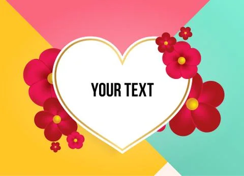 Textbox with beautiful colorful flowers. Vector Illustration Иллюстрация