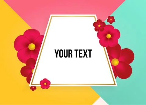 Textbox with beautiful colorful flowers. Vector Illustration Illustrazione stock
