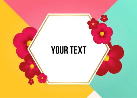 Textbox with beautiful colorful flowers. Vector Illustration Illustrazione stock