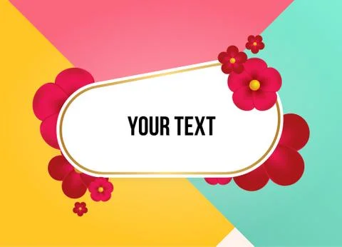 Textbox with beautiful colorful flowers. Vector Illustration Illustrazione stock