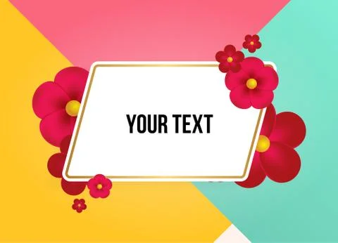Textbox with beautiful colorful flowers. Vector Illustration Illustrazione stock