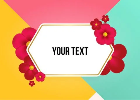 Textbox with beautiful colorful flowers. Vector Illustration Illustrazione stock
