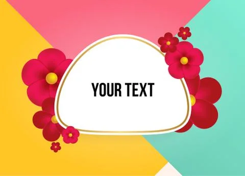 Textbox with beautiful colorful flowers. Vector Illustration Illustrazione stock