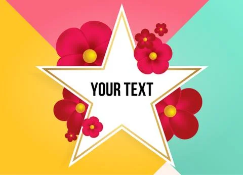 Textbox with beautiful colorful flowers. Vector Illustration Illustrazione stock