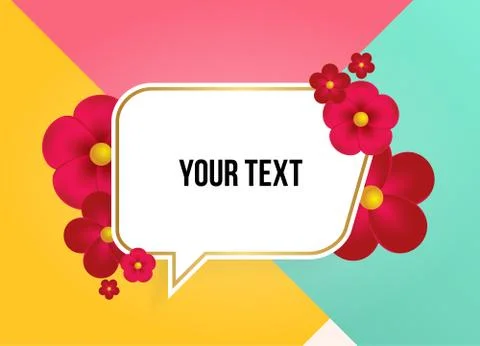 Textbox with beautiful colorful flowers. Vector Illustration Stockillustratie