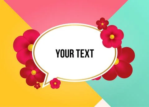 Textbox with beautiful colorful flowers. Vector Illustration Illustrazione stock