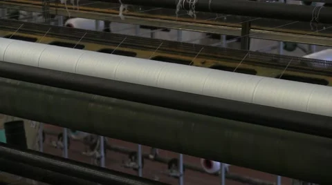 Textil machine in a factory Stock Footage 46293495