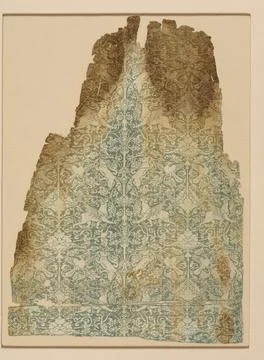 Textile 13th century The intricate pattern on this textile features paired .. Stock Photos