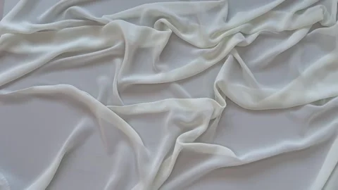 Textile abstract background of twisted white silk fabric Stock Footage 306561061