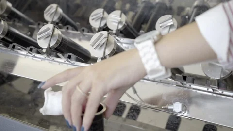 Textile analysis laboratory. Stock Footage 89571251