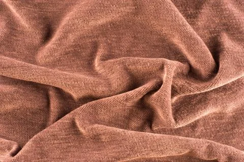 Textile and texture concept - close up of crumpled fabric background. Stock Photos