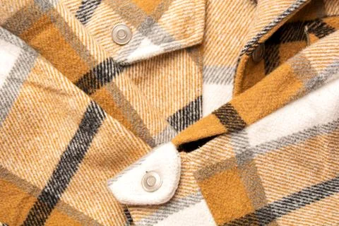 Textile background from cotton material. Checkered shirt Stock Photos