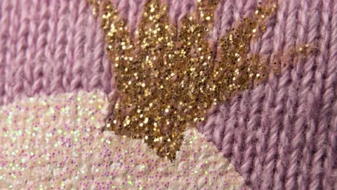 Textile background - decoration from sequins on the fabric. Slider macro Stock Footage 153800384