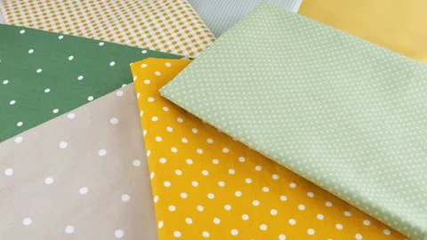 Textile background on the design theme, craft, handmade, patchwork, creativity  Stock-Footage 293890737