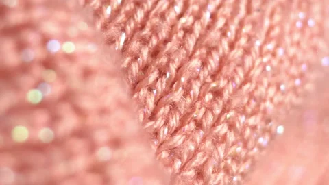Textile background - fabric made of wool and synthetics for a pink sweater Stock Footage 152537786
