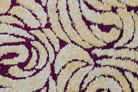 Textile background with violet pattern. Fabric texture with semicircular line 写真素材