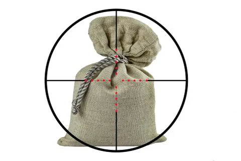 A textile bag in the center of the sight. Stock Photos