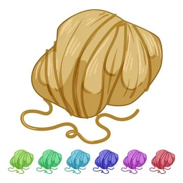 Textile ball yarn cartoon vector graphic Stock Illustration