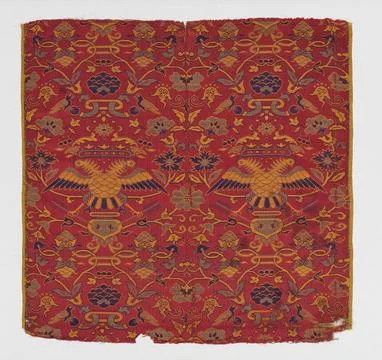 Textile with crowned double headed eagles second half 16th century Chinese,.. 写真素材