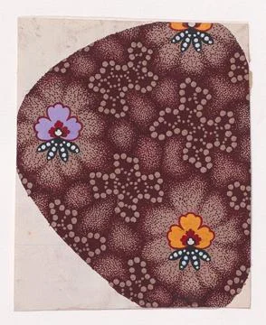 Textile Design with Alternating Vertical Rows of Stylized Flowers Decorated.. Stock Photos