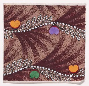 Textile Design with Horizontal Undulating Strips of Pearls with Alternating.. Stock Photos