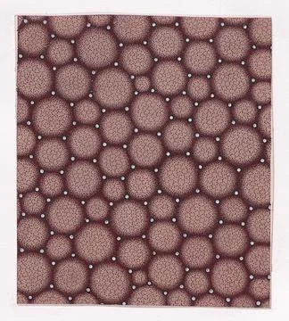 Textile Design with a Seamless Pattern of Circles and Pearls 1840 Anonymous.. Stock Photos