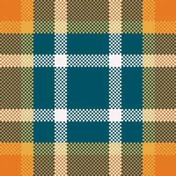 Textile design of textured plaid. Checkered fabric pattern swatch for shirt.. Stock Illustration