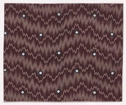 Textile Design with Undulating Horizontal Zig-Zagging Lines and Alternating.. 스톡 사진
