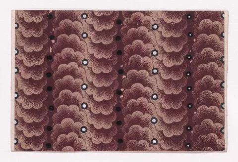 Textile Design with Vertical Strips of Clouds and Circles 1840 Anonymous, A.. Illustrazione stock
