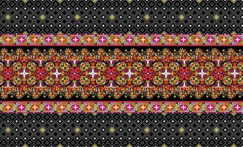 Textile Digital design set of damask Mughal motif paisley abstract vintage .. Stock Illustration