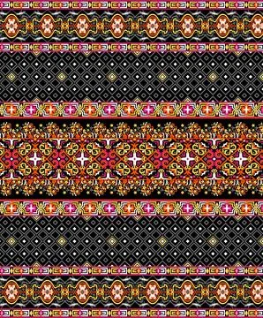 Textile Digital design set of damask Mughal paisley abstract vintage Turkis.. Stock Illustration