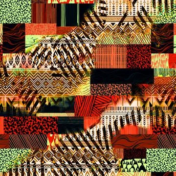 Textile digital fabric print patterns Stock Illustration