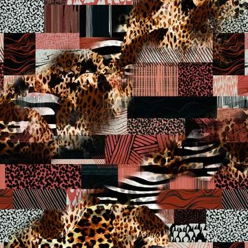 Textile digital fabric print patterns Stock Illustration