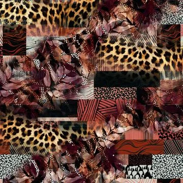 Textile digital fabric print patterns Stock Illustration