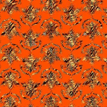 Textile digital fabric print patterns Stock Illustration